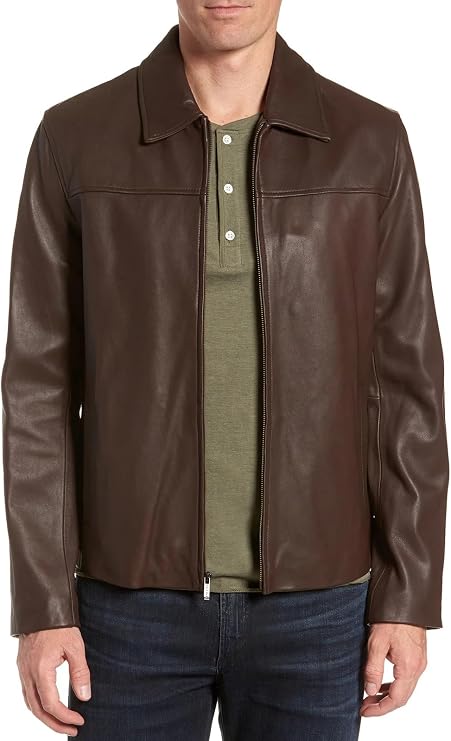SID Mens Vintage Brown Leather jacket - Real Lambskin Biker & Motorcycle Leather Jacket For Men