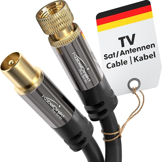 KabelDirekt – SAT/TV kablosu – 7,5m | 75Ohm, F-fiş > koaksiyel fiş, TV, HDTV, radyo, DVB-T2, DVB-C, DVB-S, DVB-S2 için uygun koaksiyel kablo