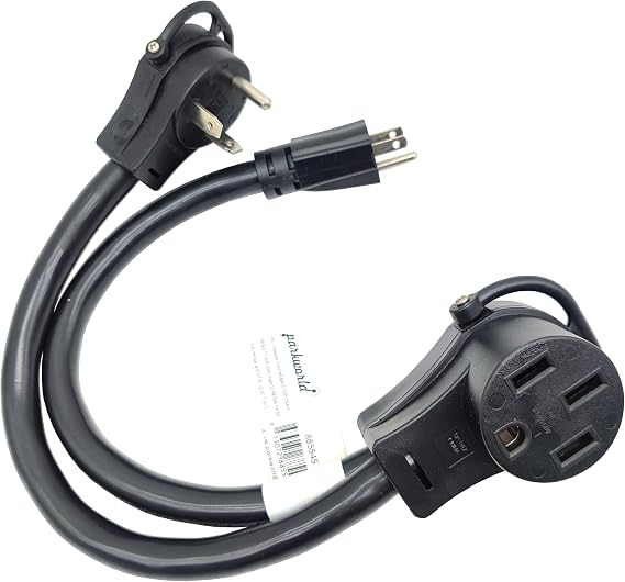 Parkworld 885545 Combiner, RV Splitter V Adapter Cord 5-15P & TT-30P Male to 14-50R Female