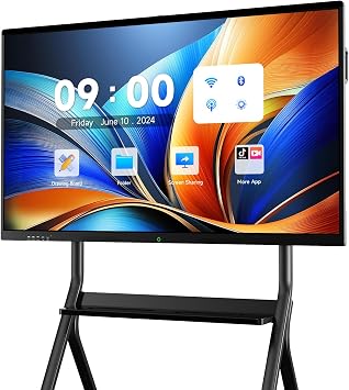 MWE 85'' Smart Board,Electronic Interactive White Board with 4K Touchscreen Display Built in UHD Camera Open App Ecosystem Digital Whiteboard for Business Office Classroom Home (85'')