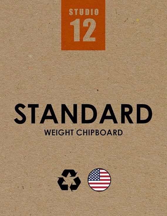 Standard Weight Chipboard Sheets. STUDIO 12 Brand. (8.5" x 11") .022 Thickness. (12 Sheets)