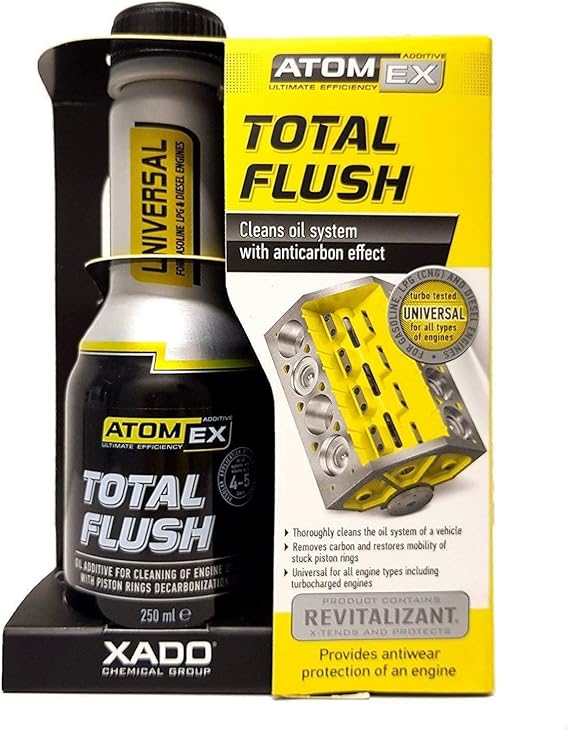 XADO Total Flush Motor Oil Cleaner - Removes Carbon Build-up & Sludge - Bottle, 250ml