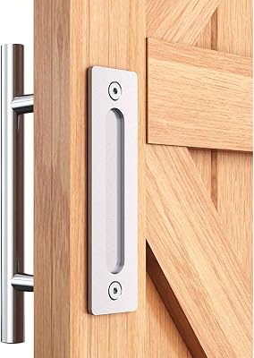 EaseLife 12 Stainless Steel Sliding Barn Door Handles and Pulls Flush Hardware Set, Double Sided, Brushed Finish, Easy Install