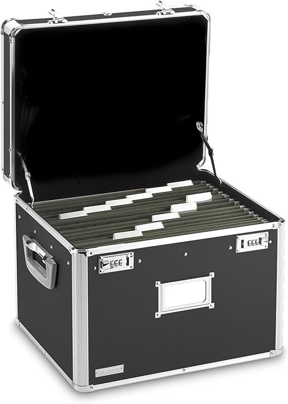 Vaultz Portable File Box, Legal/Letter, Dual-Combination Lock, 17.5x14 In