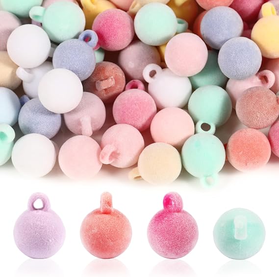 20Pcs Plush Pendants Beads 16 * 21mm Christmas Beads Round Bead can DIY Accessories Bunch of Grapes Earrings Necklaces Pendants Jewelry Making Keychain