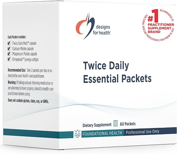 Designs for Health Twice Daily Essential Multivitamin Packets, 60 Packets