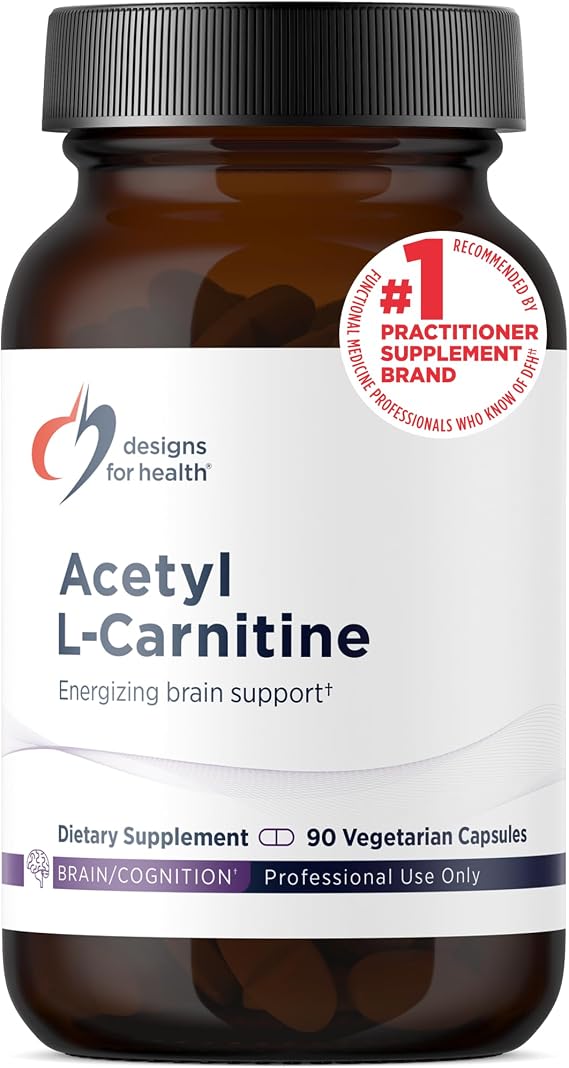 Designs for Health Acetyl L-Carnitine, Brain Support, 90 Capsules | Acetyl L-Carnitine HCI, Acetyl L-Carnitine HCl Supplement, Non-GMO, Vegetarian