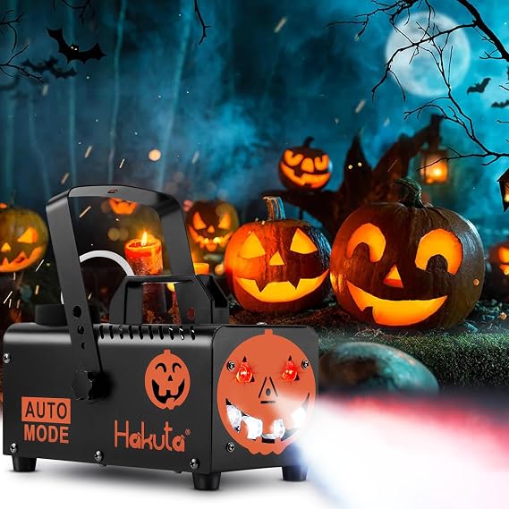 Hakuta Fog Machine, Halloween Smoke Machine with 6 Colorful LED Lights