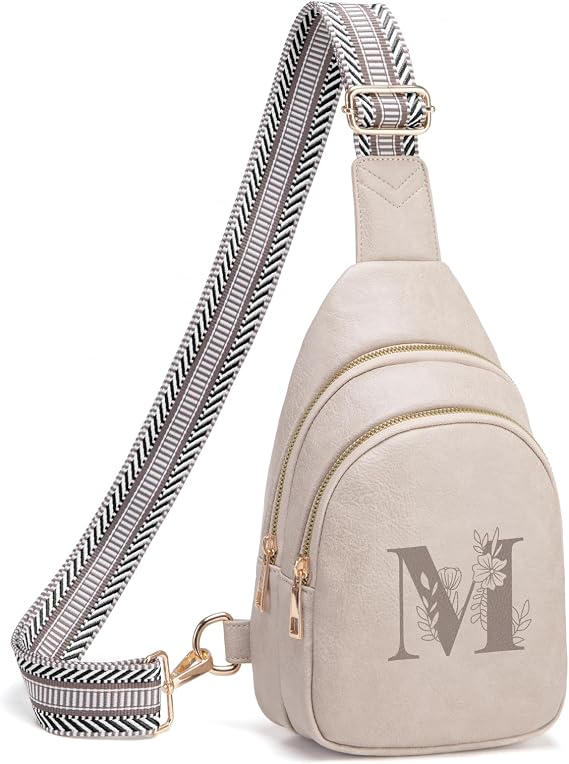 Viverte Crossbody Bags for Women Initial Sling Bag Cross Body Fanny Packs Personalized Gifts for Mom Women Wife