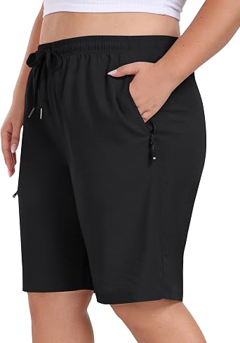 MoFiz Women's Plus Size Hiking Cargo Shorts Quick Dry Golf Active Shorts Lightweight Summer Shorts with Pockets