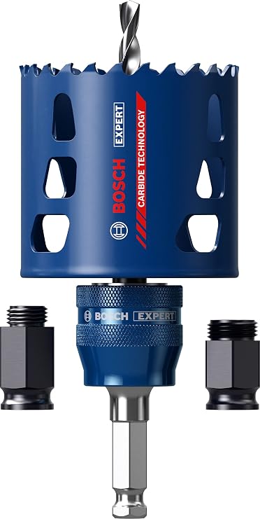 Bosch Professional 1x Expert Tough Material Delik Açma Testeresi Başlangıç Kiti (Metalli ahşap, Tuğla, Ø 51 mm, Aksesuar Darbeli Matkap/Vidalama)