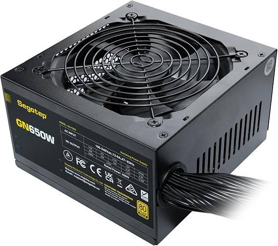 Segotep 650W ATX Power Supply, 80 Plus Gold Certified