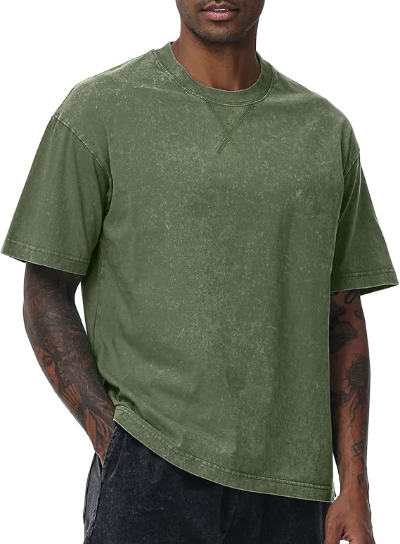 Distressed Oversized Tshirts for Men Vintage Washed Unisex Tees Cotton Casual Hipster Short Sleeve Tops
