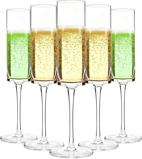 GuanQiao 12-Pack 6oz Plastic Champagne Flutes