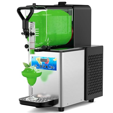 Margarita Machine, Professional Slushy Machine with LED Light, No Ice Needed, 4L 110V Slushie Maker with Auto Clean, Margarita Slush Slushy Machine for Home Commercial Use