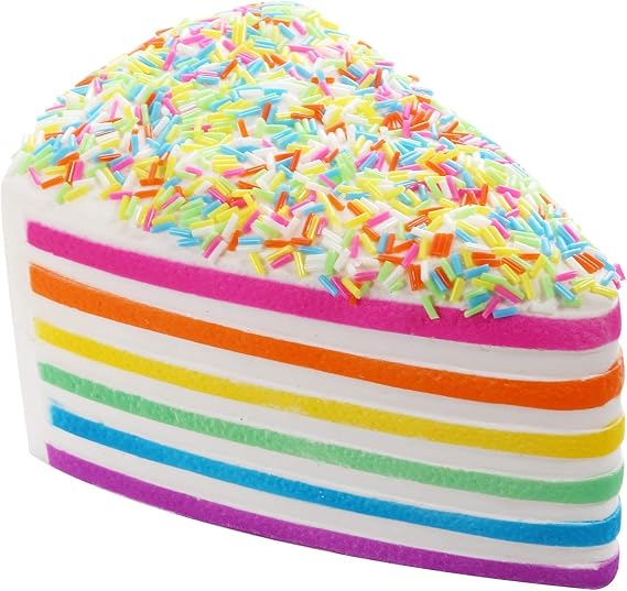 Anboor Squishies Triangle Cake Rainbow with Cheese Jumbo Slow Rising Kawaii Scented Squishies Prime Food Toys 1 Pcs
