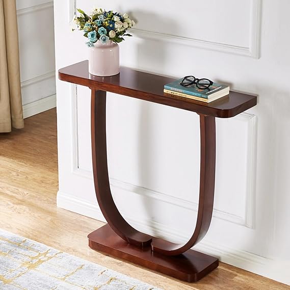 Narrow Long Console Table for Entryway Wood Vintage Farmhouse Sofa Tables with Storage Shelf for Entryway Living Room Office Hallway Entrance(Coffee,120cm)