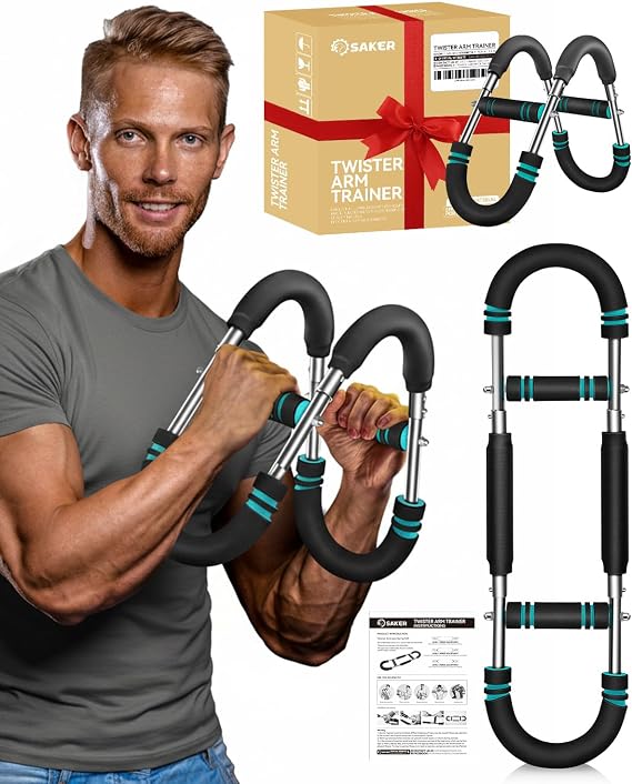 2026 New Saker PowerTwist Arm Trainer, Adjustable Forearm Strengthener, Arm Exercise and Chest Workout Equipment for Home Gym, for Men, Ideas for Fitness Enthusiasts