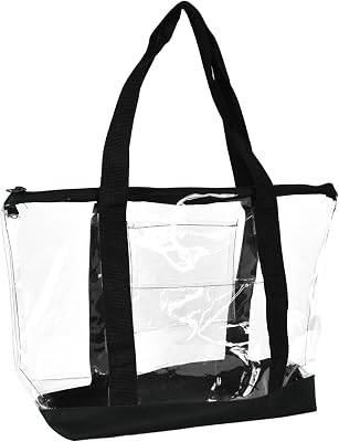 DALIX Clear Shopping Bag Security Work Tote Shoulder Bag Womens Handbag