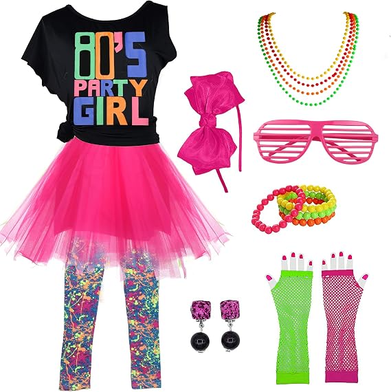 Girls I Love The 80's Party Gilr Disco T-Shirt for 1980s Theme Party Outfit