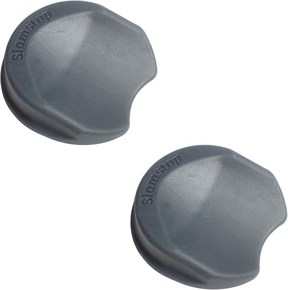 SlamStop Door Stopper Stops Slamming Doors by Wedging Door Open (2 Pack, Anthracite)