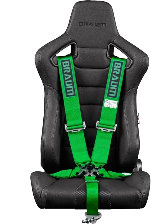 BRAUM - Green 5 Point 3 Inch SFI 16.1 Racing Harness (BRH-GNS5) - Single