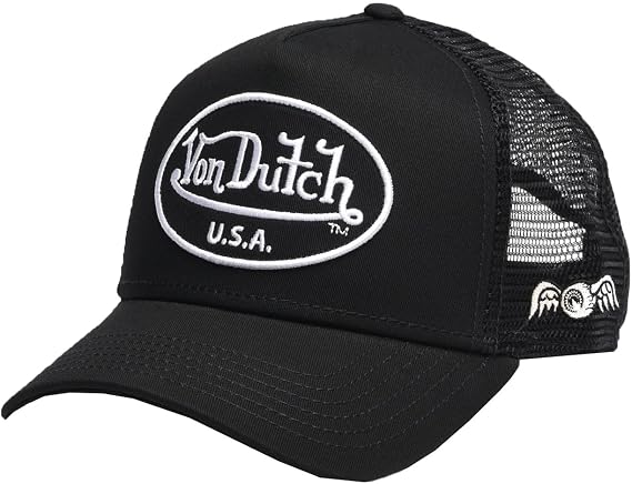 Von Dutch Men's Women's USA Trucker Hat - One Size, Black