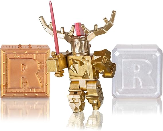 Roblox Celebrity Collection Fantastic Frontier Gold Corrupted Knight + 2 Mystery Figures Set Includes 3 Limited Virtual Items