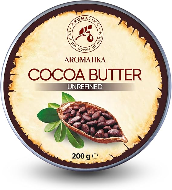 Cocoa Butter Pure & Natural 200g - Burkina Faso - Theobroma Cacao Seed Butter - Great Benefits for Skin - Hair - Face - Body - Lip care - Cacao Butters