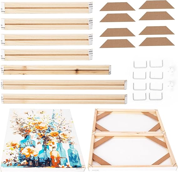EFOTIML DIY Solid Wood Canvas Frame Kit 16X20'' for Paint by Number&Oil Painting&Diamond Painting by Number Wooden Art Frames