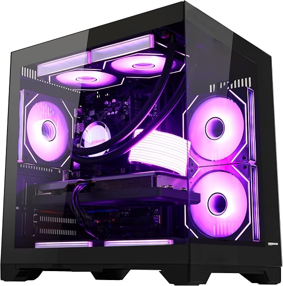 Panorama Gaming PC Desktop - AMD Ryzen 7 5700G 3.8 GHz 8-Core, RTX 4070 Super 12G, 32GB DDR4 RAM 3200, 1TB M.2 PCIE SSD, 650W PSU, Windows 11 Pro 64-bit Desktop Computer