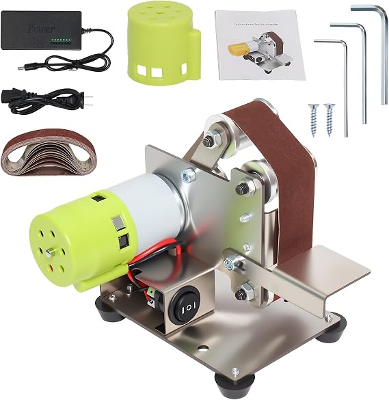 Mini Belt Sander Knife Sharpener,110V Electric Grinder with 7 Speed Control