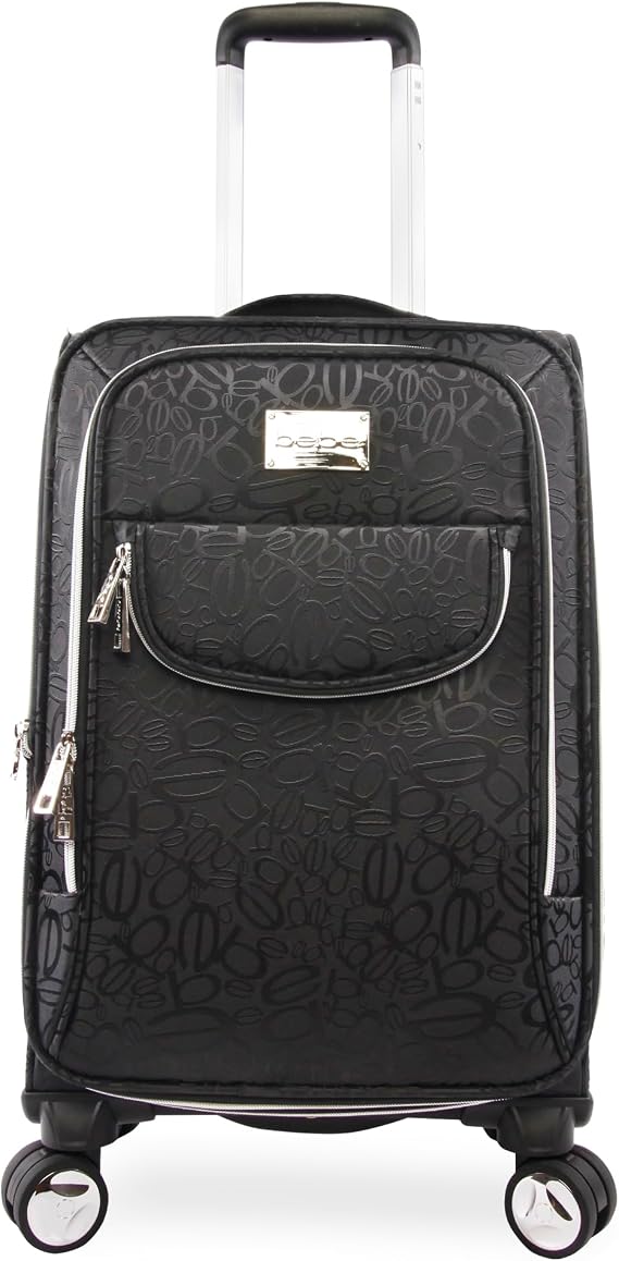 BEBE Carissa 21" Expandable Spinner Carry-on Carry-On Luggage, Bebe Tossed Black