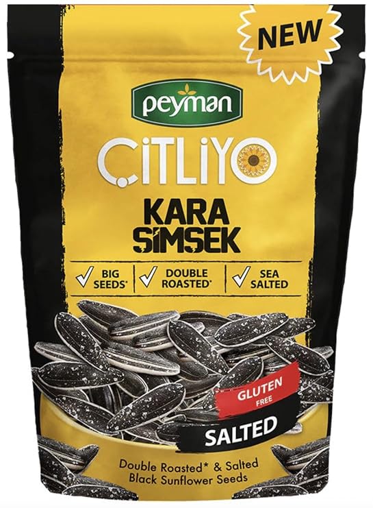 Peyman Citliyo Kara Simsek Black Sunflower Seeds Double Roasted, Gluten Free 10oz/284g (One pack, Salted)