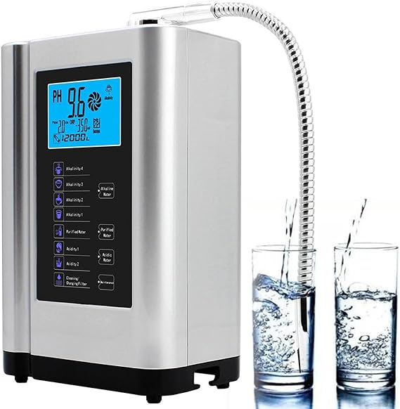 Water Ionizer,Aqua Ionizer,Water Purifier Machine PH 3.5-10.5 Alkaline Acid Water Machine,Up to -500mV ORP, 7 Water Settings6000 Liters Per FilterAuto-CleaningIntelligent Voice,Silver