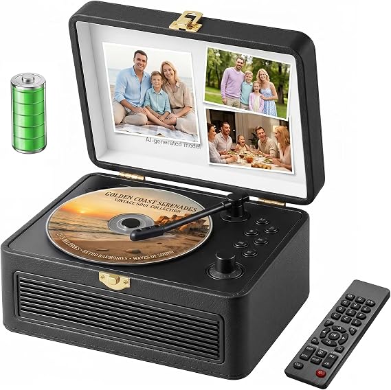 Gueray Portable CD Player with Bluetooth 5.4, 3600mAh Rechargeable Battery