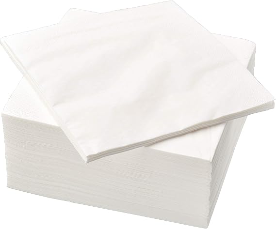 Ikea 500.357.52 FANTASTISK kağıt peçete beyaz (40 cm x 40 cm) üç katlı 100 adet