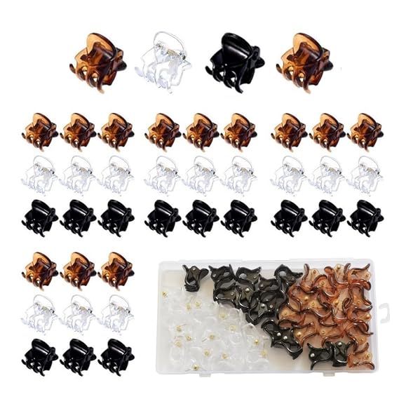Small Hair Clips for Women and Girls 40 Pcs Mini Hair Claw Clips for Hair Styling, Cute Kitsch Hair Clips Accessories for Thin Hair, Bangs Hair Clip Hairclips (3 Colors)