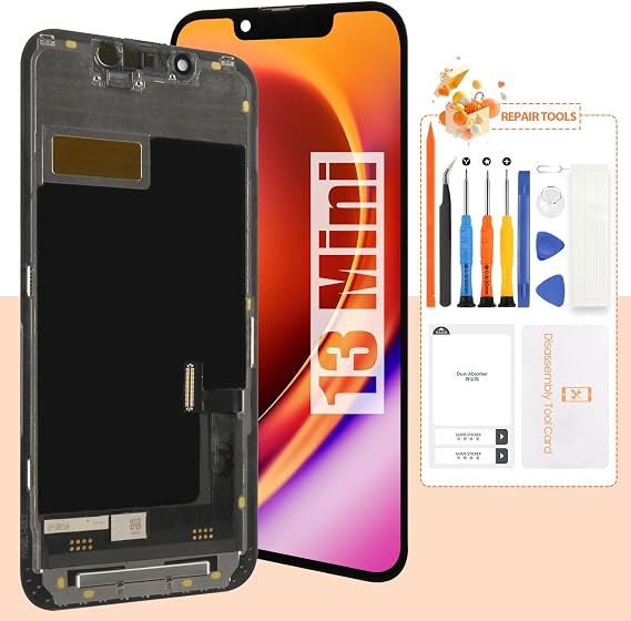 Not Original Screen for iPhone 13 Mini Screen Replacement for iPhone A2628 LCD Screen A2481,A2626,A2629,A2630 3D Touch Display Digitizer Assembly Repair Parts(Black)