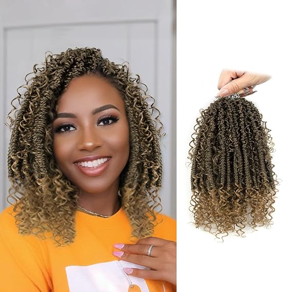 Passion Twist Hair - 8 Packs 12 Inch Passion Twist Crochet Hair For Black Women Bohemia Short Passion Twist Braided Hair 8 Packs Prelooped Passion Twist Hair Pre-looped Braided Crochet for Women