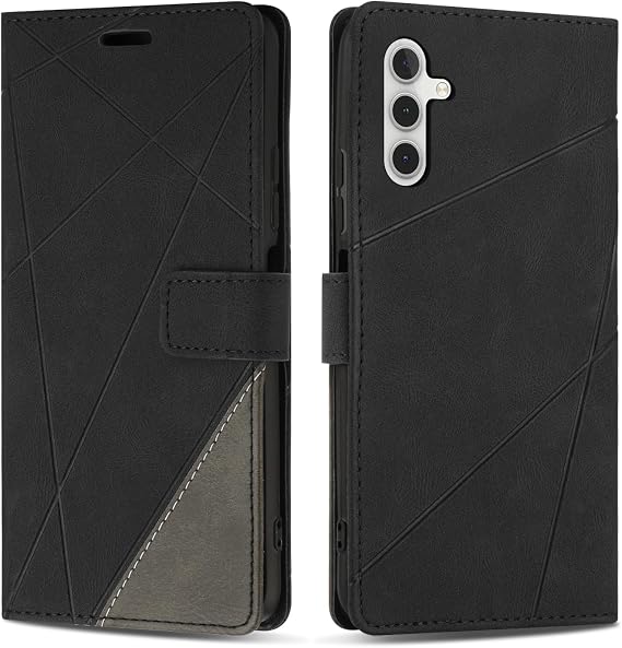 Case for Samsung Galaxy S23 FE Case Premium PU Leather Mobile Phone Case Wallet Silicone Protective Flip Case for Galaxy S23 FE Black