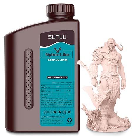 SUNLU 3D Printer Resin, Strong Durable Nylon Like 3D Resin for LCD DLP SLA Resin 3D Printers, 1000g, Beige