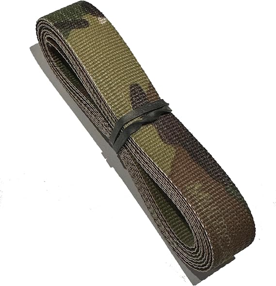 1 Inch Wide x 3' Long Solution Dyed Nylon Webbing - Mil-Spec Camouflage 1-Sided, American Made