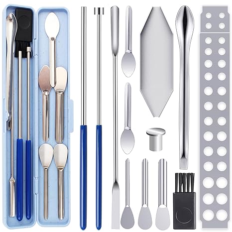 Capsule Filling Tray Kit - Capsules Tools for Maker All Size Empty Gel Capsules 000 00 0 1 2 3 4 5, Lab Spoons Spatulas Scoops Tool -(with Holder)