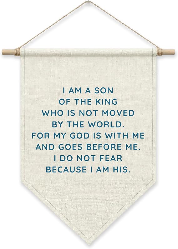 I Am A Son of the King Wall Art,Boy's Room Poster Hanger Frame, christian Playroom Nursery Decor, Baby Shower Gifts, Banner for Bedroom Playroom Front Door