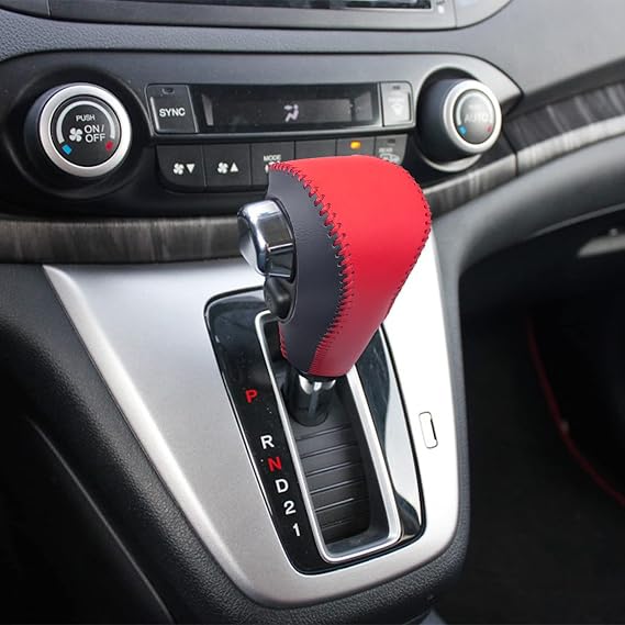 Shift Knob Cover Compatible with CRV 2012-2014 Black Red