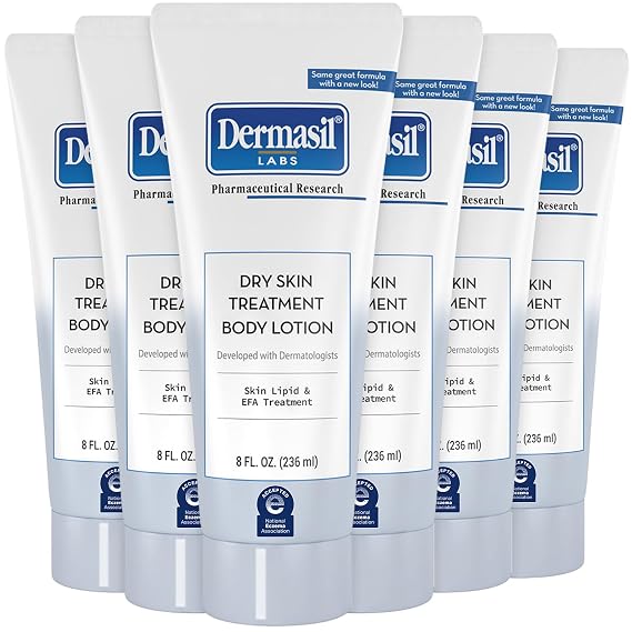 Dermasil Body Lotion, Dry Skin Treatment, 6-Pack Non-Greasy, Fast-Absorbing, Fragrance-Free Lotion, Cruelty-Free, 8 Oz Ea