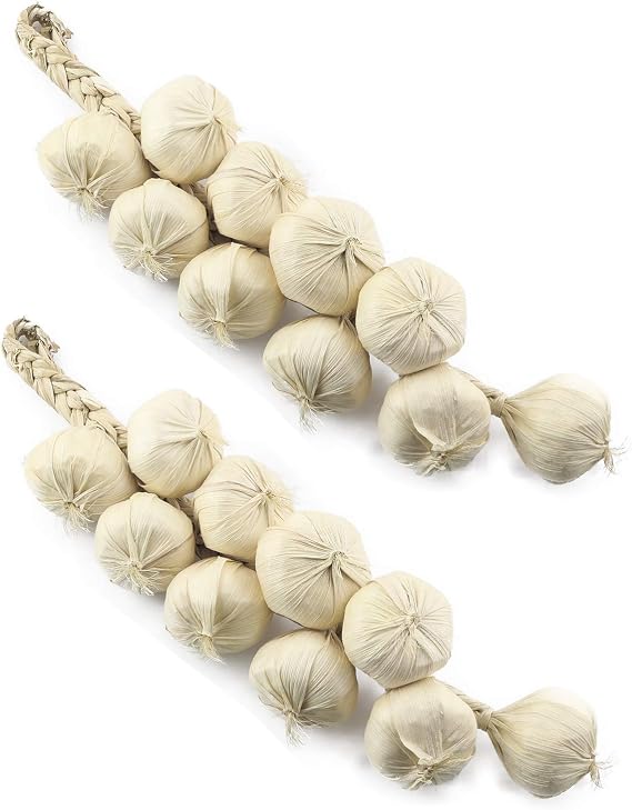 Artificial Garlic String 2PCS Lifelike Fake White Garlic Hanging String Foam Vegetables Kitchen Decoration