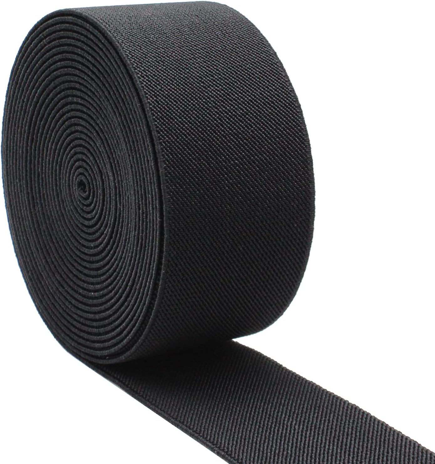 Dortrue 2 Inch 5 Yards Black Sewing Elastic Band Heavy Stretch High Elasticity Elastic Spool for Sewing Pants Waistband, Straps, Craft DIY Projects