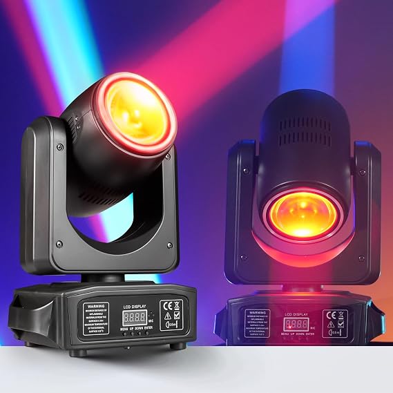180W LED Moving Head Light 2-Sided Stage Lights 360 Mini DJ Lighting RGBW 4in1 Halo Beam Infinite Rotation Sound DMX512 16/24 CH for Party Disco KTV Clubs Show Wedding